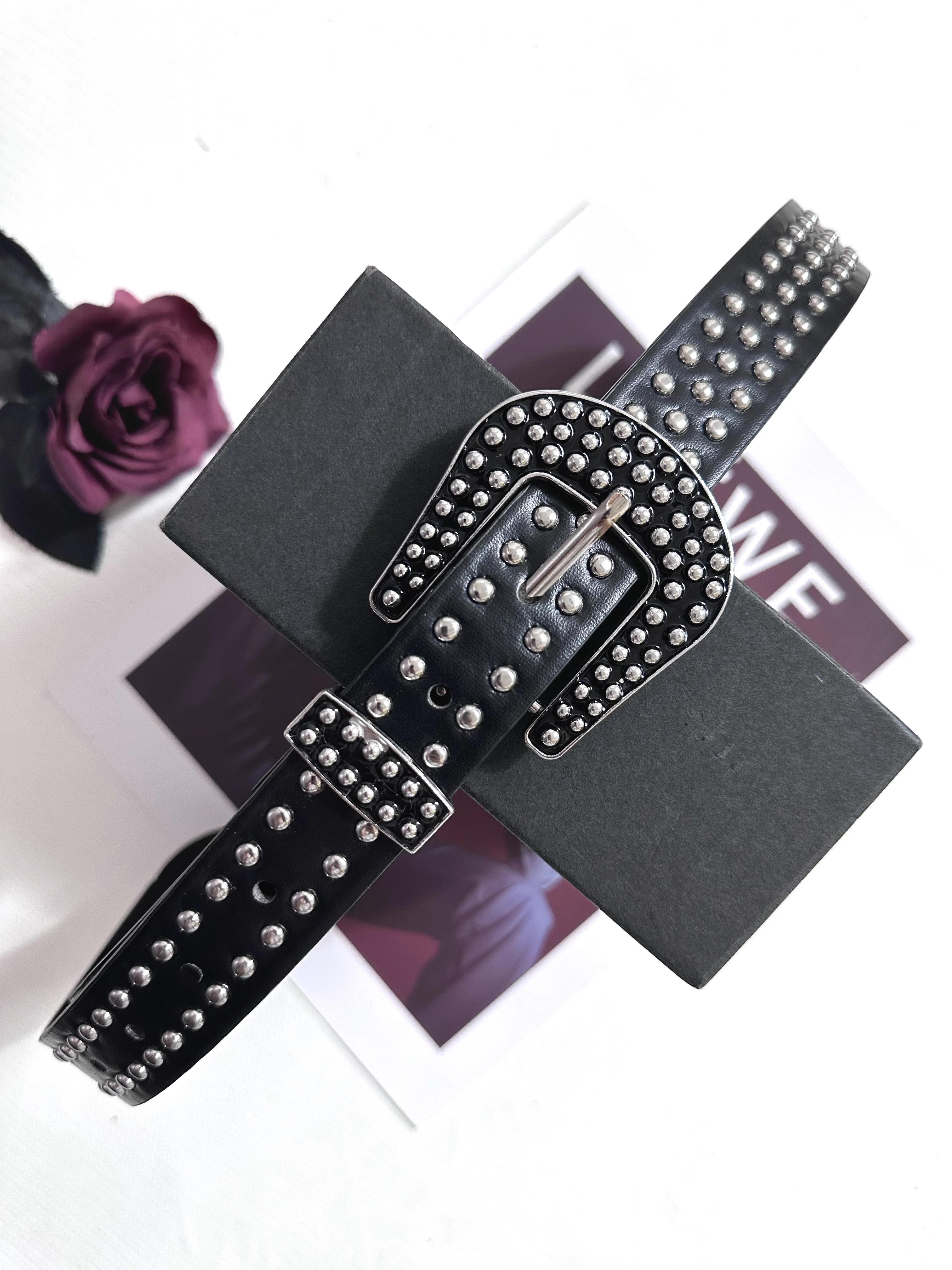 المرأة خمر بولي Leather الجلود برشام الشرير مشد الإناث Cummerbund معطف حزام فستان Decration حزام ضيق J1463