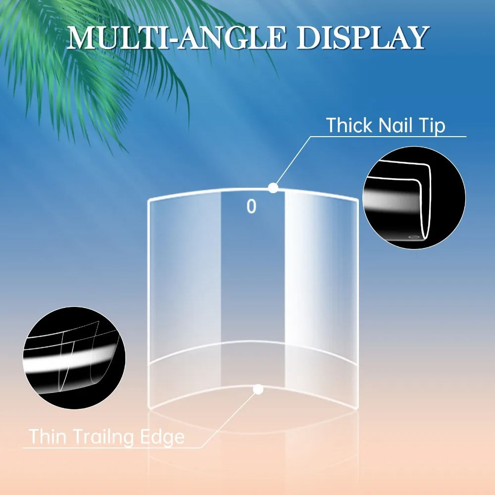 120/240pcs Transparent Nailpop Toe Nail Tips Acrylic Full Cover False Toenail Tips 12 Sizes Artificial Fake Toenail