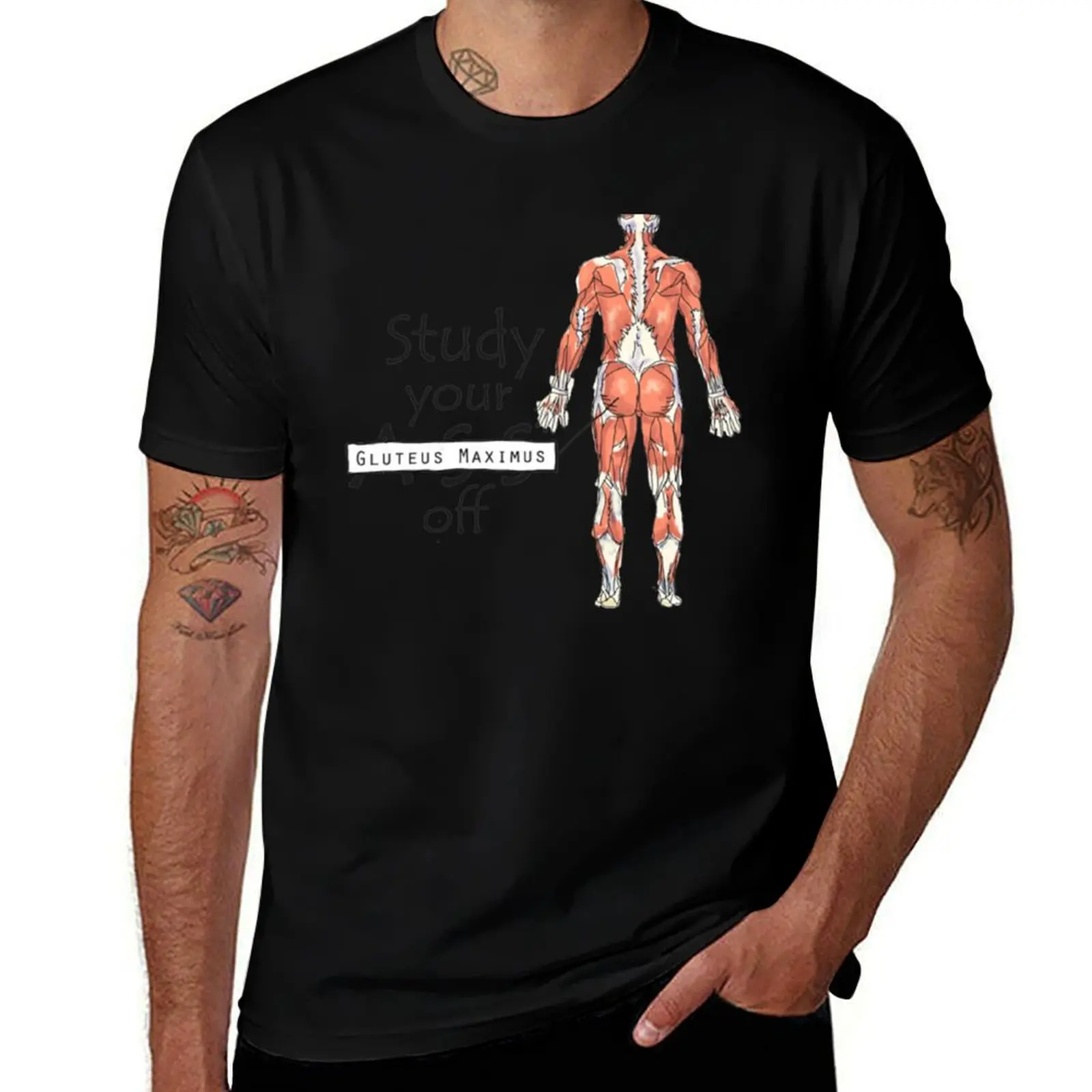 Study your Gluteus Maximus Off T-Shirt Basic Breathable Solid Color T-Shirt