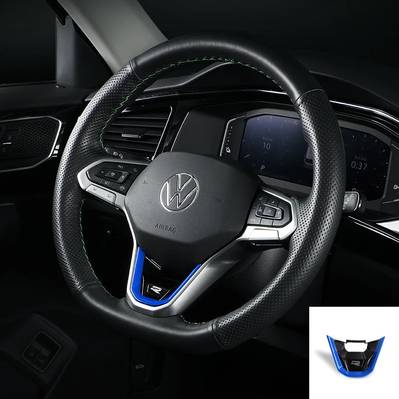 For Steering wheel r logo Steering wheel Sequin sticker New golf 8 MK8 Passat CC TAYRON X Touareg  Modification of r-mark Car