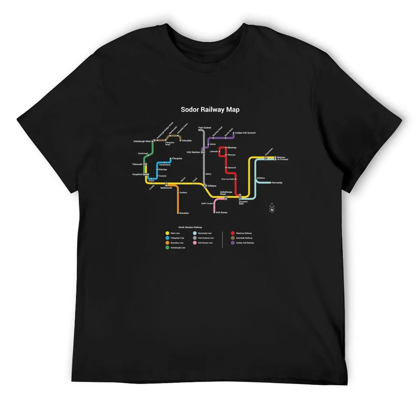 

Sodor Railway Map T-Shirt street wear funny gifts summer shirt cotton man t-shirts mens cotton t shirts