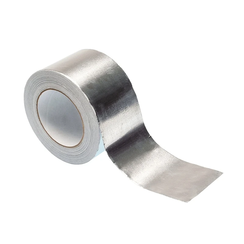 Aluminum Foil Tape 2In X 164FT Insulation Adhesive Metal Tape High Temperature Tin Foil Tape For Ductwork Dryer Vent