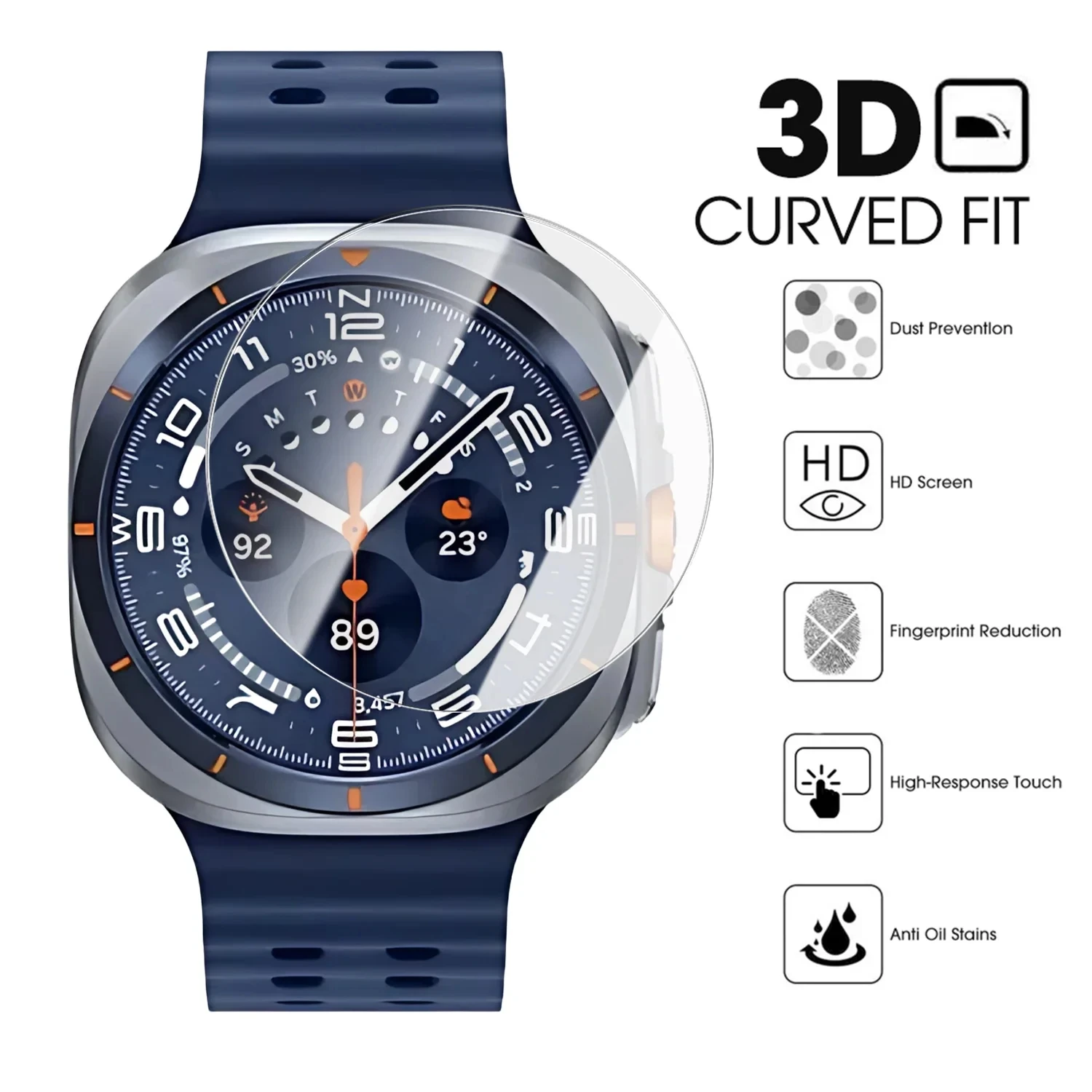 Screen Protector Glass For Samsung Watch 7 8 40 44mm/8Classic Protective Cover For Galaxy Watch Ultra 1 2 47mm Tempered Glasses