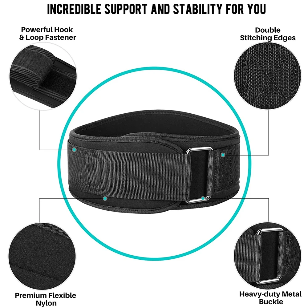 Weight Lifting Belt Back Support Workout Belt with Metal Buckle for Men Women Gym Squats Deadlifts Powerlifting Cross Training