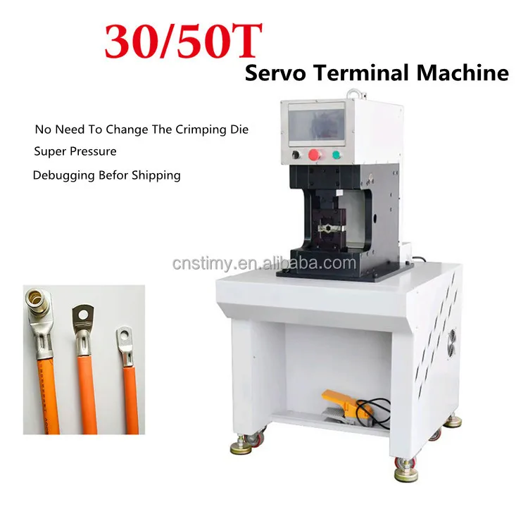 30T /50T Servo Motor Hexagon Terminal Cable Crimper Free Replacing Crimping Dies Terminal Machine