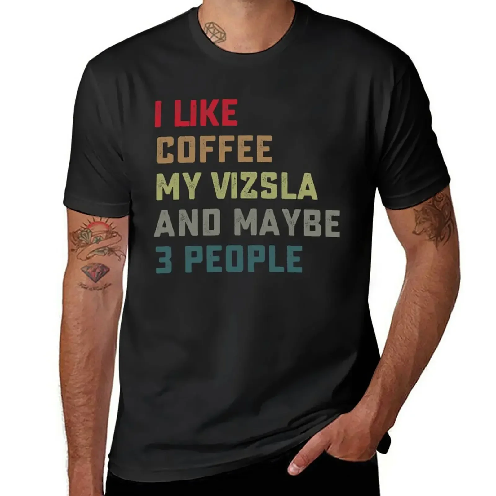 Vizsla Dog Owner Coffee Lovers Quote Gift T-Shirt Short sleeve tee customizeds mens workout shirts