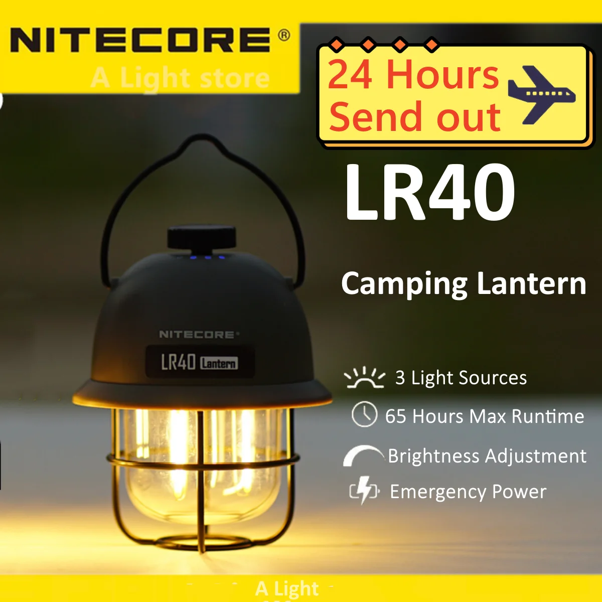 Фонарь NITECORE LR40 для кемпинга, яркий портативный фонарь для кемпинга, яркий подвесной светильник