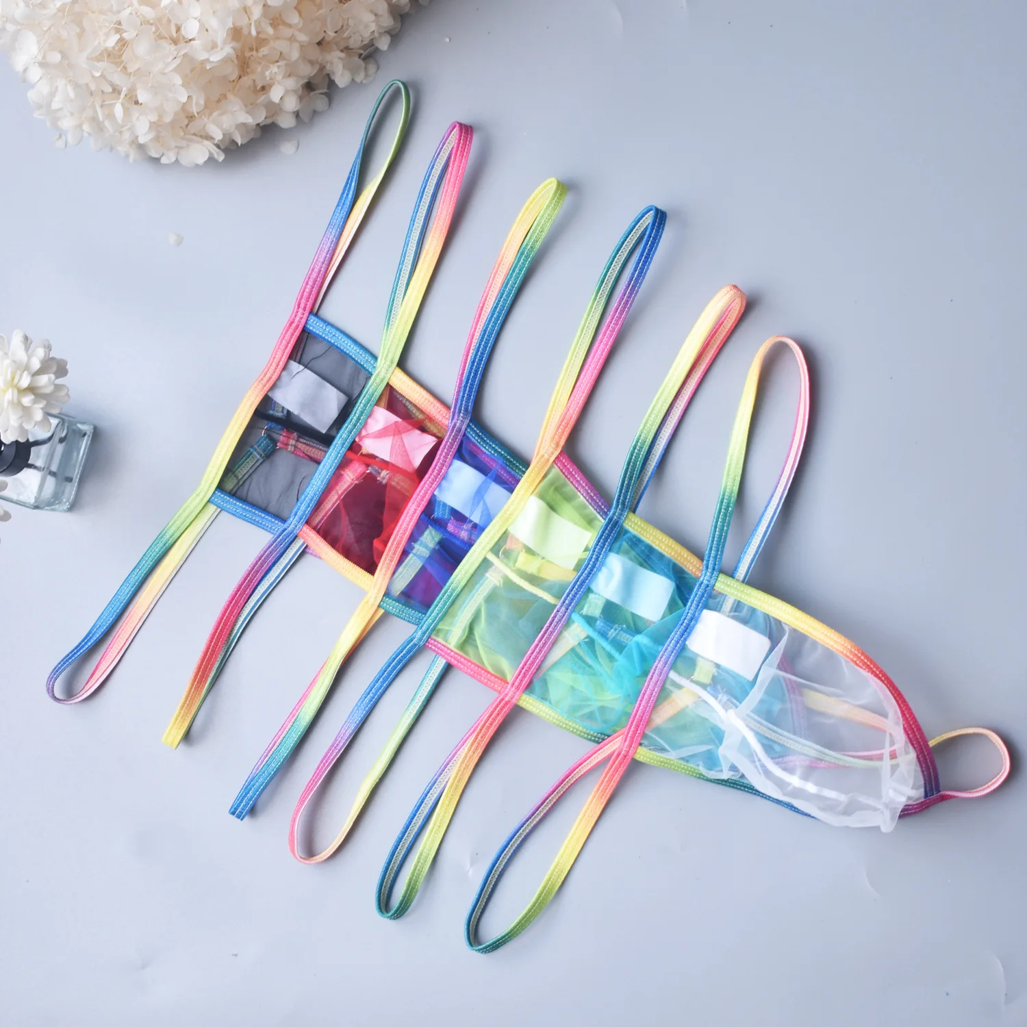 

Men's Lace T-back, Sheer Mesh G-string with Separate Pouch, No-Pull Design Sexy Underwear, Elastic Breathable Thong