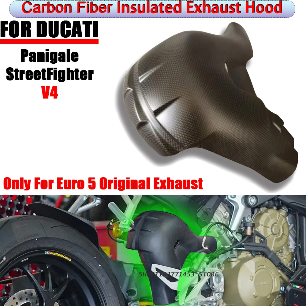 

For DUCATI Streetfighter Panigale V4 V4S V4R 2022 2023 Euro 5 Heat Shield Exhaust Hood Protection Cover Motorcycle Accessories