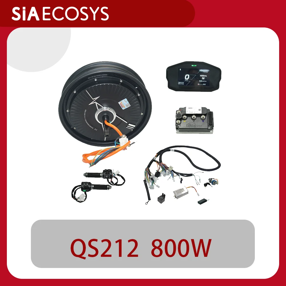 

﻿800W Scooter Hub Motor QS212 10x2.15 inch V1.1 72V with Fardriver ND72260 mini12 Controller and SCJ 4.3inch Display Motor Kit