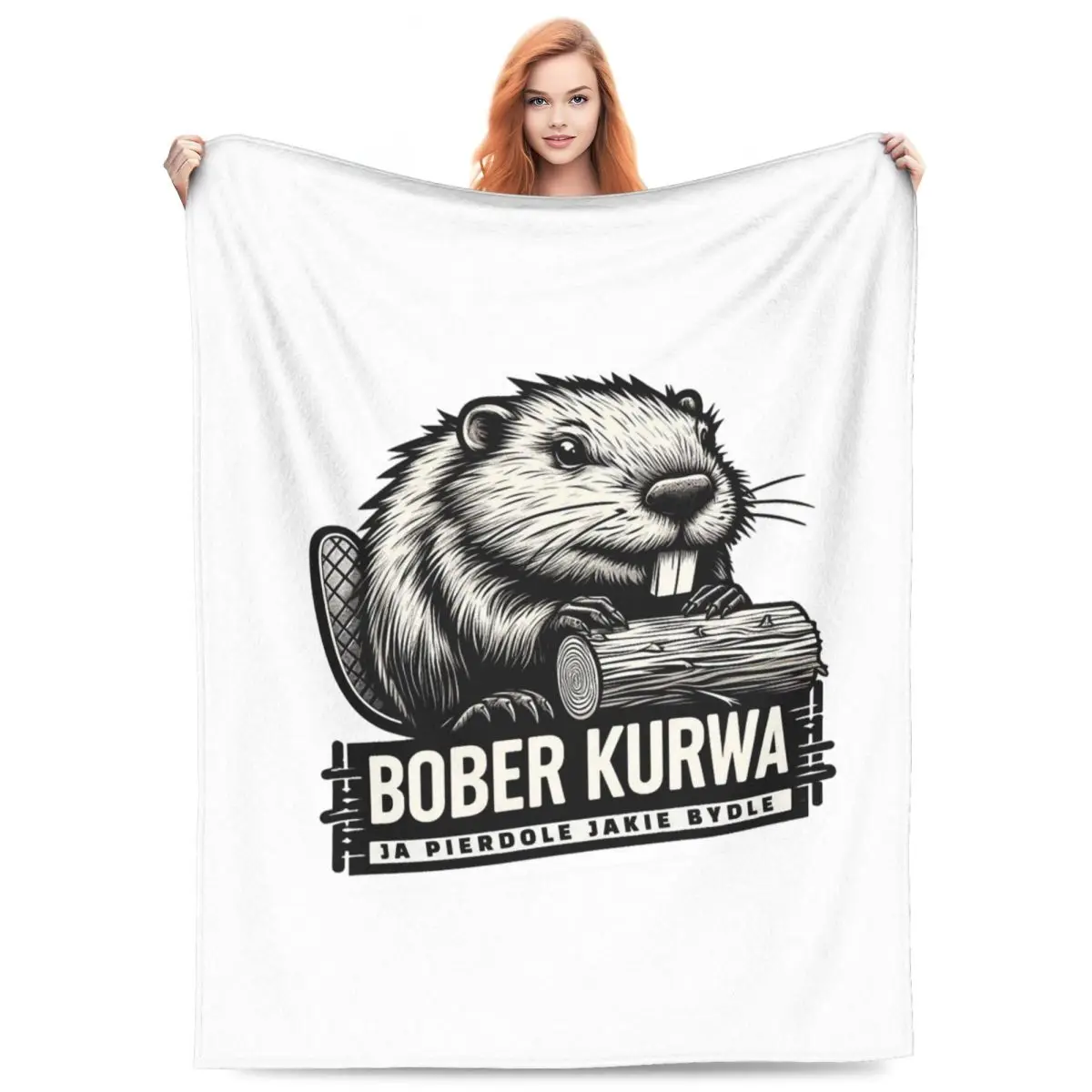 Poland Beaver Bober Polish Bobr Kurwa Blanket Flannel Sofa Throw Blanket Breathable for Home Bedroom Throws Bedspread Quilt