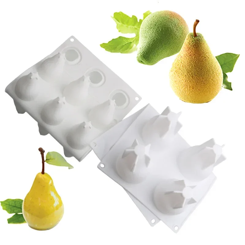 8/15 Holes Pear Shape Silicone Cake Mold Mousse Dessert Mould Fruit Ice Cream Chocolate Pastry Molds Bakeware Tool