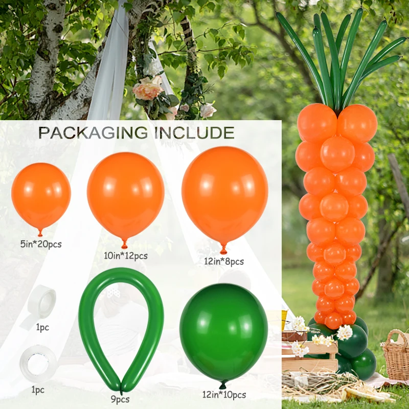 

61Pcs/Set Easter Balloon Garland DIY Latex Balloon Carrot Ornament Kids Toy Gift Easter Party Decoration for Home 2023