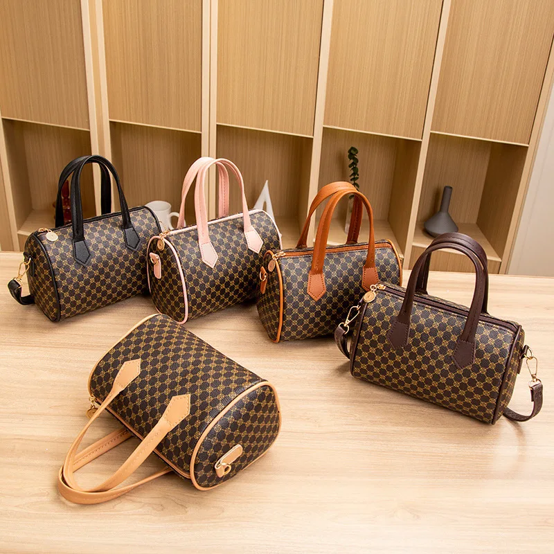 

New Fashion Casual Print Boston Women's Crossbody Pillow Bag Rhombus Embroidered Handbag