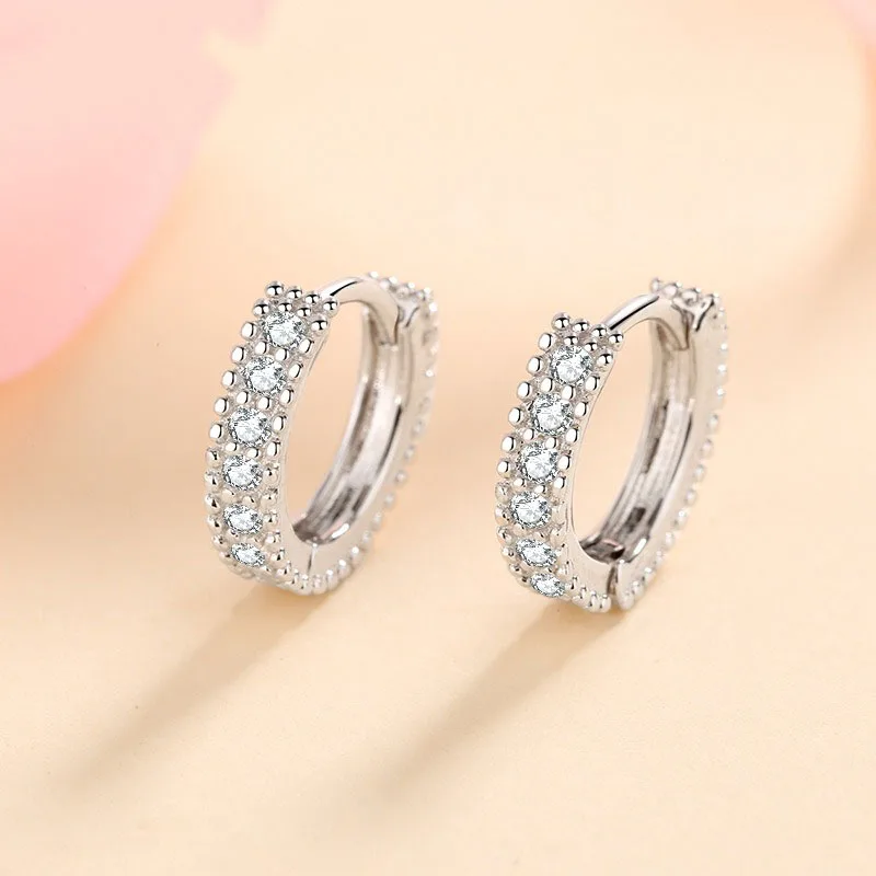 

Small Moissanite Hoop Earrings For Women S925 Sterling Silver Couples Stud Earring Anniversary Gift