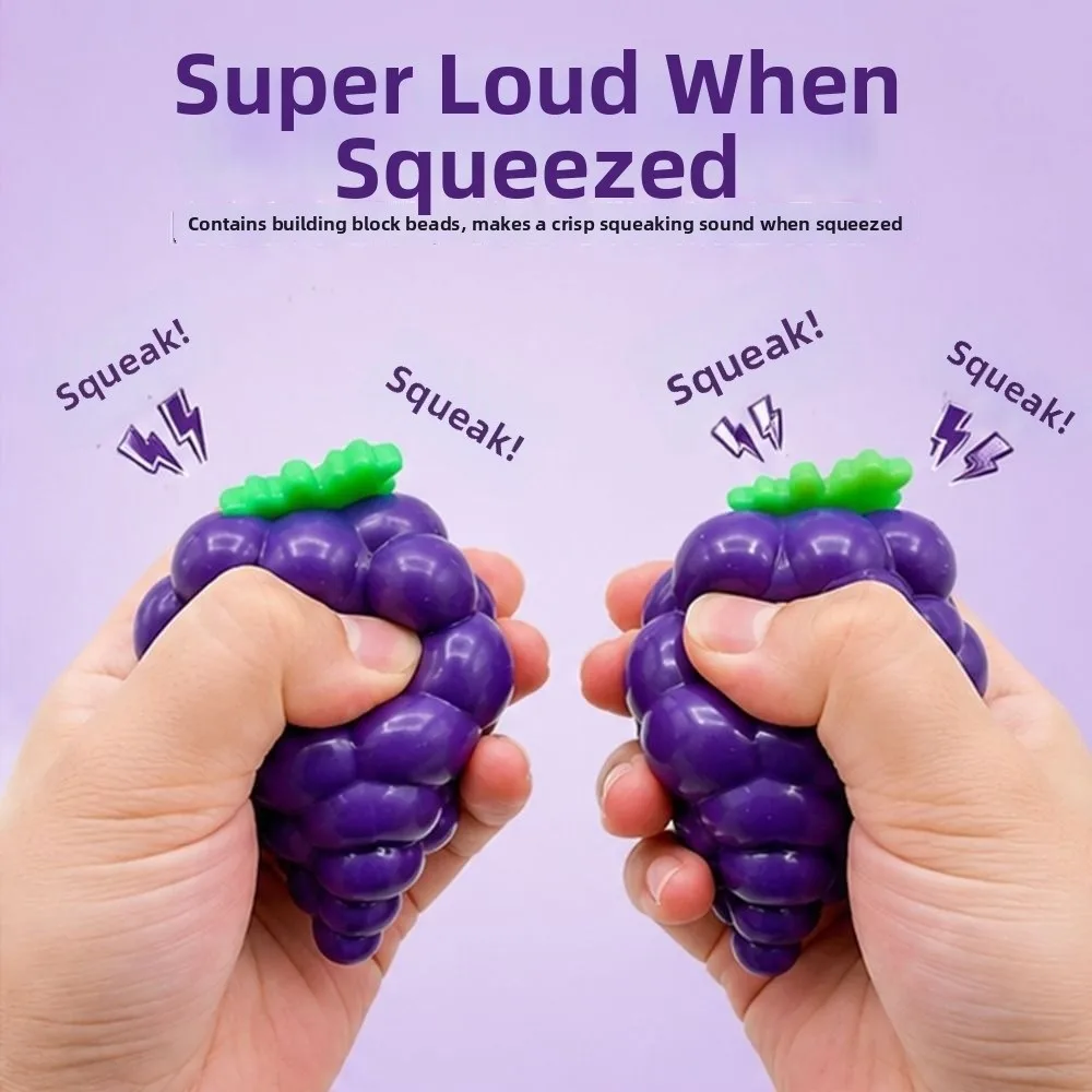 Crunchy Simulated Grape Squeeze Sound Effects Soft Crackling Grape Squishy Moldable Comfortable Fruits Pinch Home Decoration