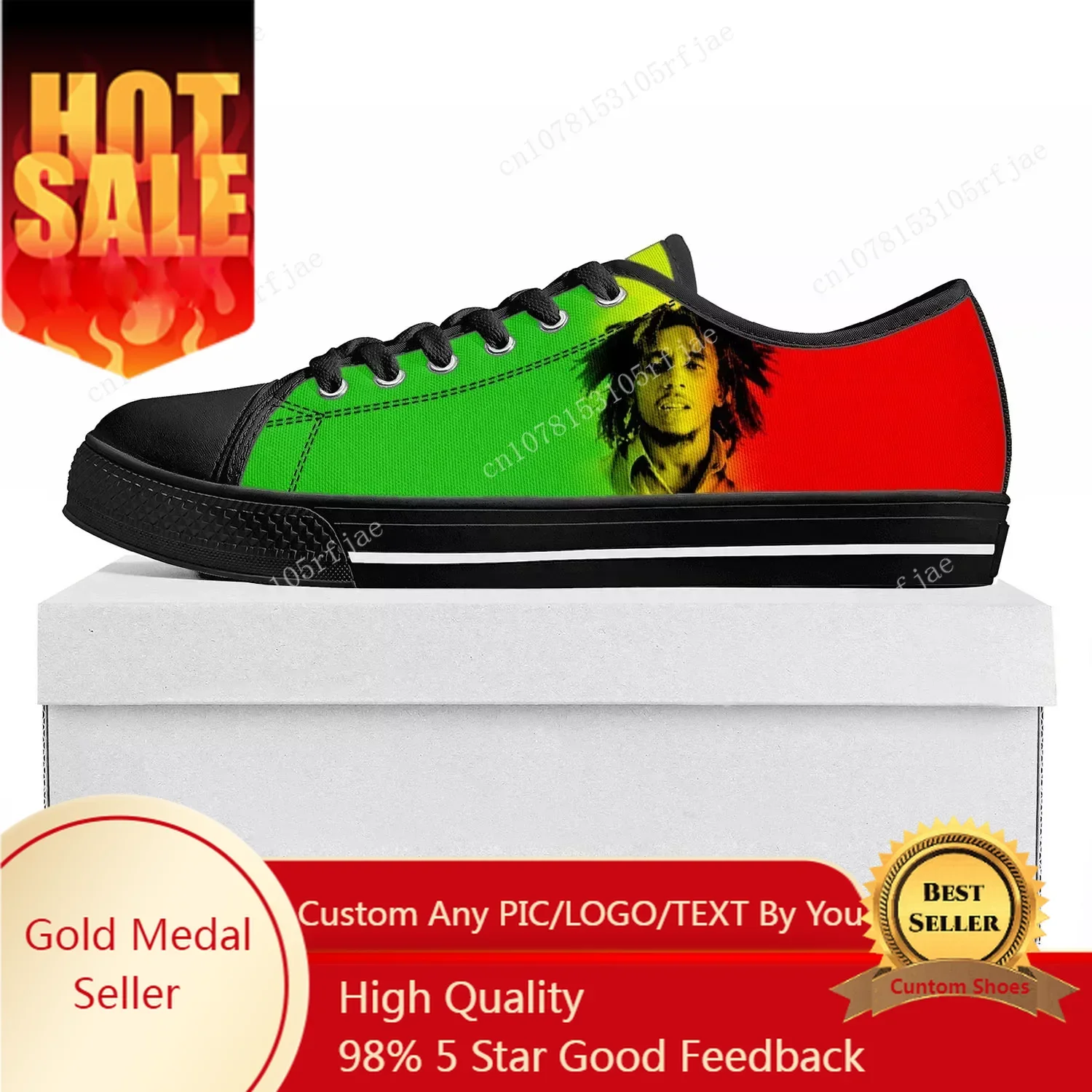 

Reggae Rock Music Star Bob Marley Low Top Sneakers Mens Womens Teenager Canvas Sneaker Couple Shoes Custom Shoe