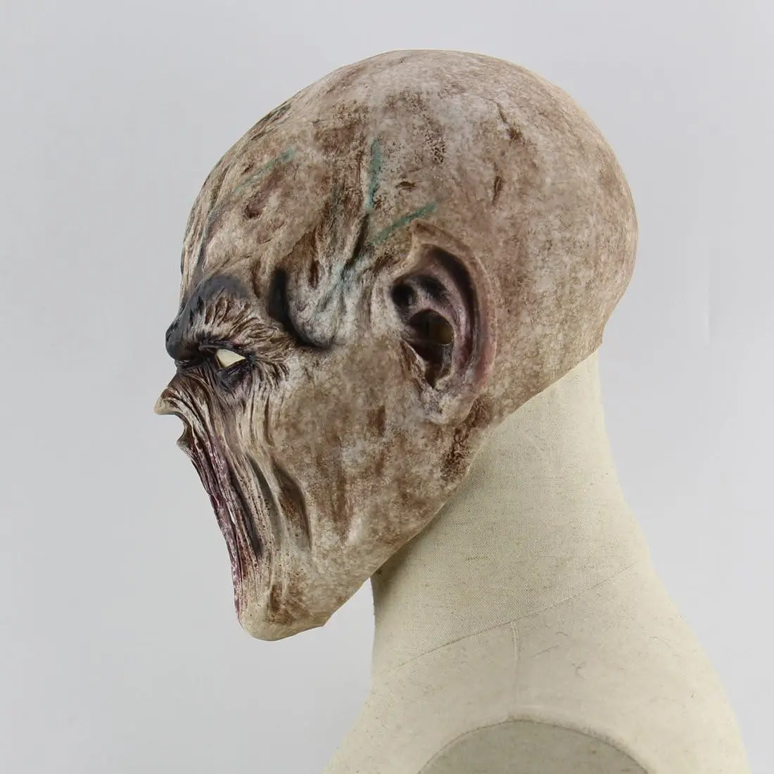 Scary Alien Demon Monster Mask Pointed Ears Horror Creature Cosplay Halloween Haunted House Carnival Party Costume Props