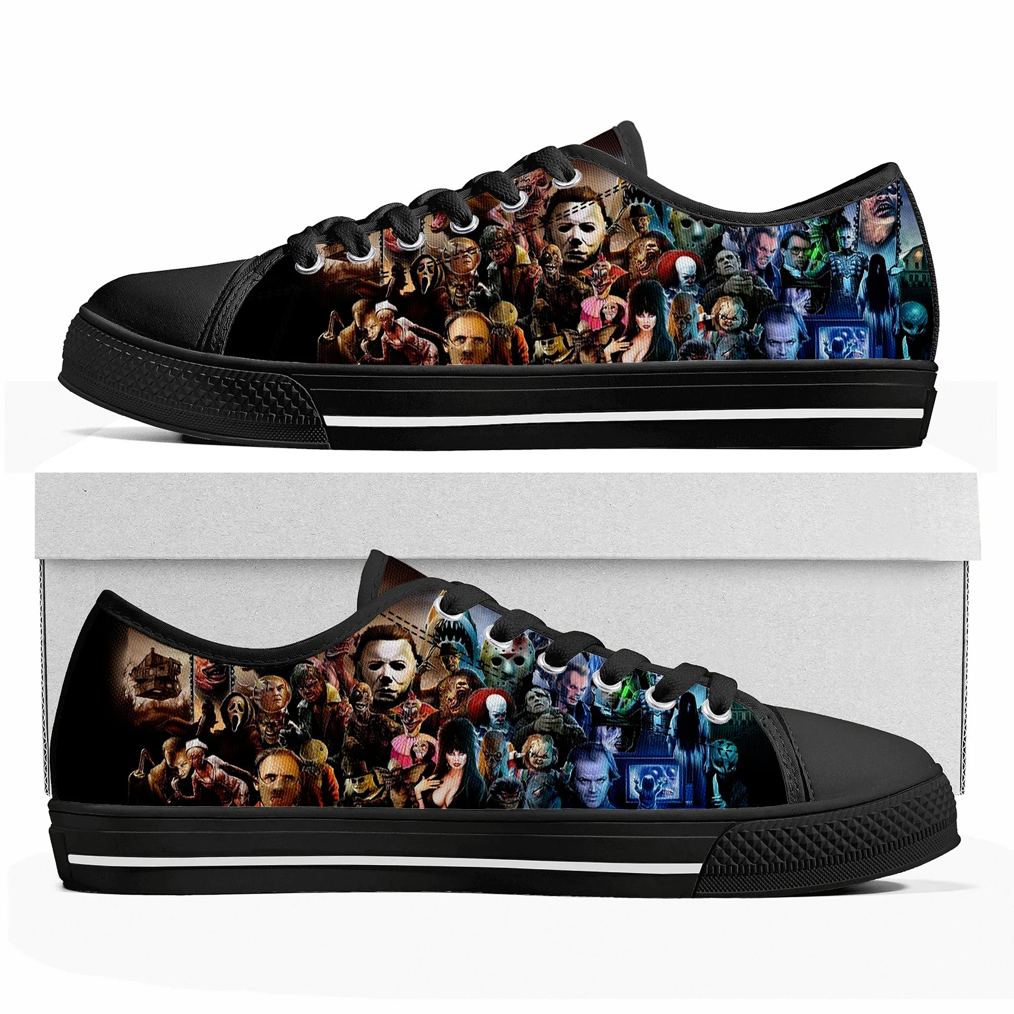 

Hot Horror Movie Character Collection Low Top High Quality Sneakers Mens Womens Teenager Tailor-made Canvas Sneaker Couple Shoes