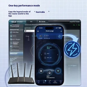 ASUS RT-AX57 Roteador para jogos Dual-Bnd WiFi 6 Aceleração de jogos Mesh WiFi, MU-MIMO, Boost de jogos para celular, streaming, jogos 8 principais vendas roteador gamer asus - №5