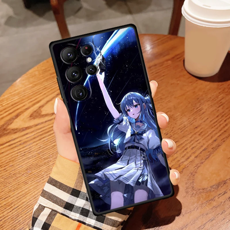 Gawr Gura Hololive Anime For Samsung Galaxy S24 S23 S22 S21 S20 FE S10 S10E Plus Ultra Pro Lite 5G Black TPU Phone Case