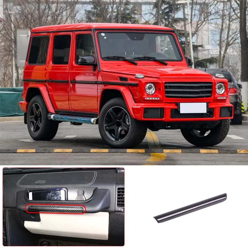 For Mercedes Benz G Class G500 G63 W463 2007-2018 100% Carbon Fiber Co-Pilot Dashboard Grab Handle Cover Trim Decorate Molding