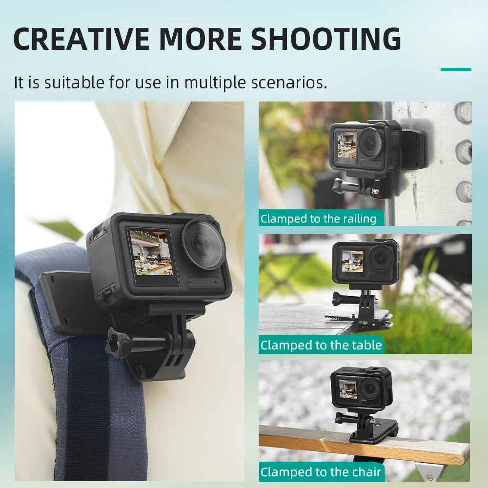 Зажим для рюкзака Flymile для спортивной камеры GoPro 13 12 11/Action 5 Pro, поворотный регулируемый ремень для рюкзака на 360 градусов, держатель-зажим