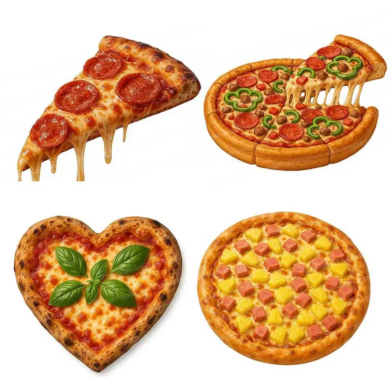 Pizza Themed Stickers for Restaurant Bakery Kitchen Cabinet Fridge Home Decor Decal Stickers AA275