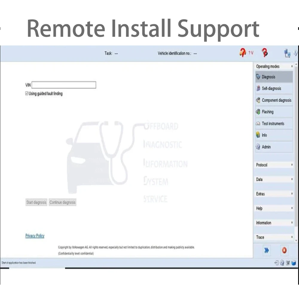 Instale o software Odis, os dados os mais atrasados para o serviço de Odis, V23.01, 7.2.1 para a engenharia de Odis, 17.0.1, 12.2, Audi, Volkswagen,