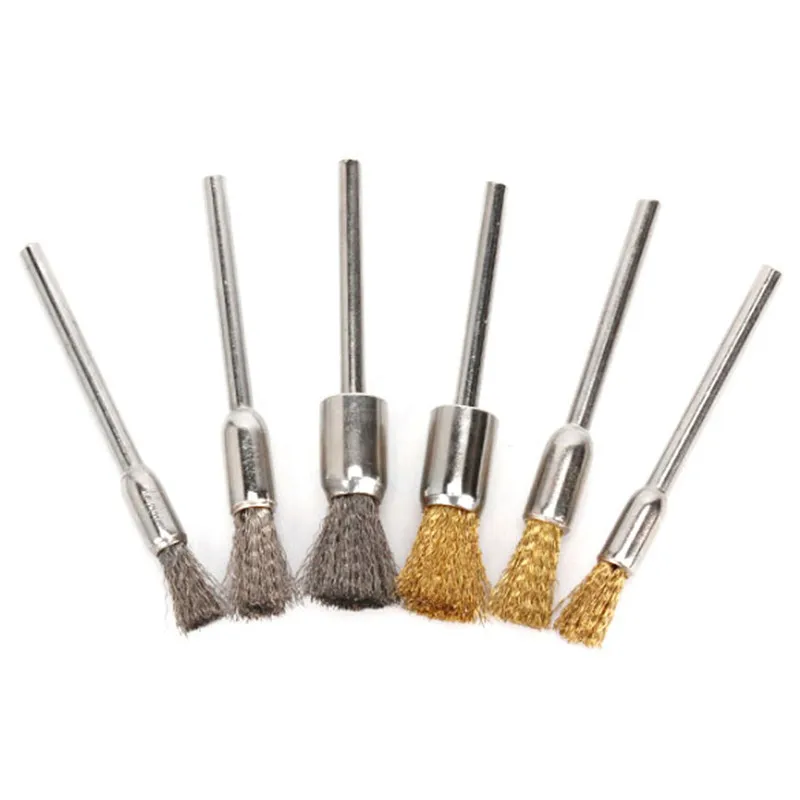 Spazzole in filo di acciaio da 50 mm Ruota per lucidatura Mini spazzola spazzolata 4 pezzi per la rimozione della ruggine Lucidatura e sbavatura su superfici metalliche