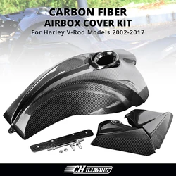 Misura per Harley V-Rod VROD Night Rod VRSCDX Muscle VRSCF VRSCAW VRSCA 2002-2017 coperchio del serbatoio del carburante in fibra di carbonio Airbox Covers Kit