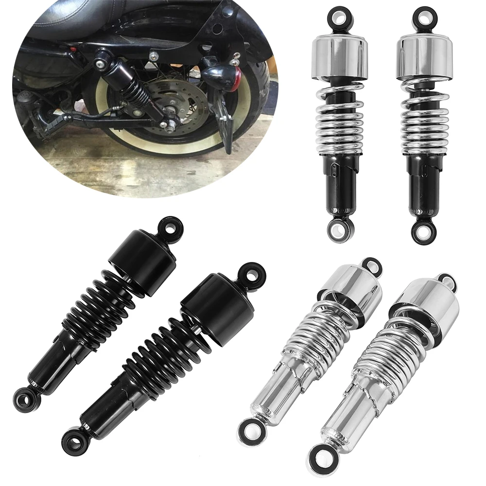 2pcs Motorcycle 267mm Rear Shock Absorber Adjustable Suspension Shocks Spring For Harley Sportster XL1200 883 Touring Road King