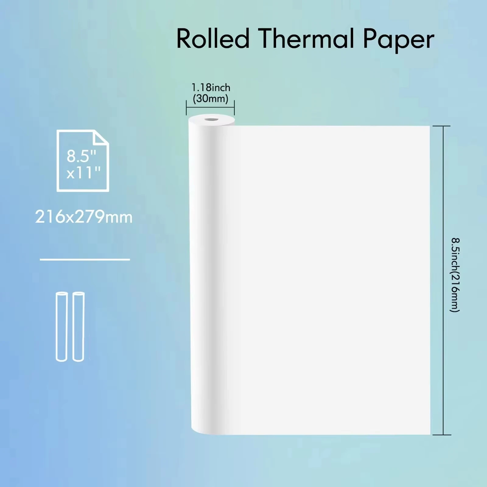 20 Rolls A4 Thermal Paper Thermal Printing Paper 210*30mm for A4 Wireless Bluetooth A40/X8 Printer Paper Roll