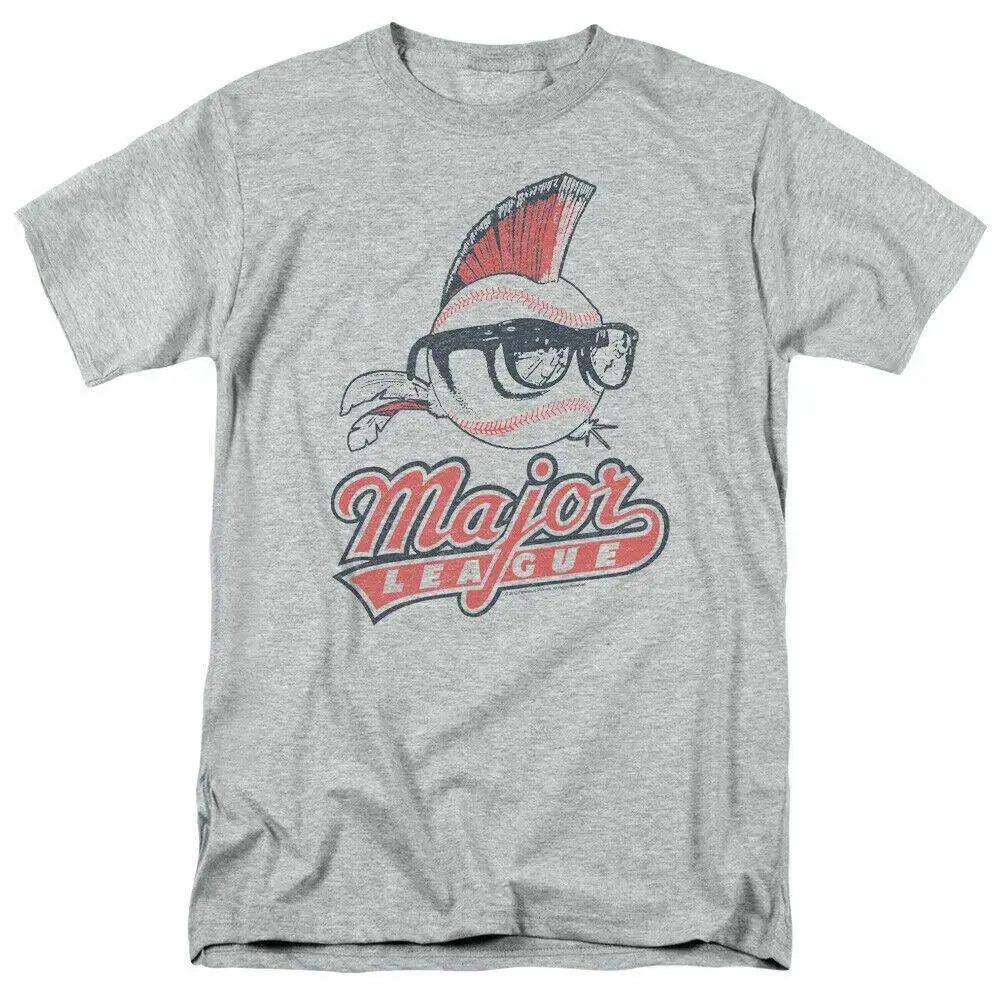 

Major League Vintage Logo T Shirt Licensed Comedy Baseball Movie Tee Sport Grey