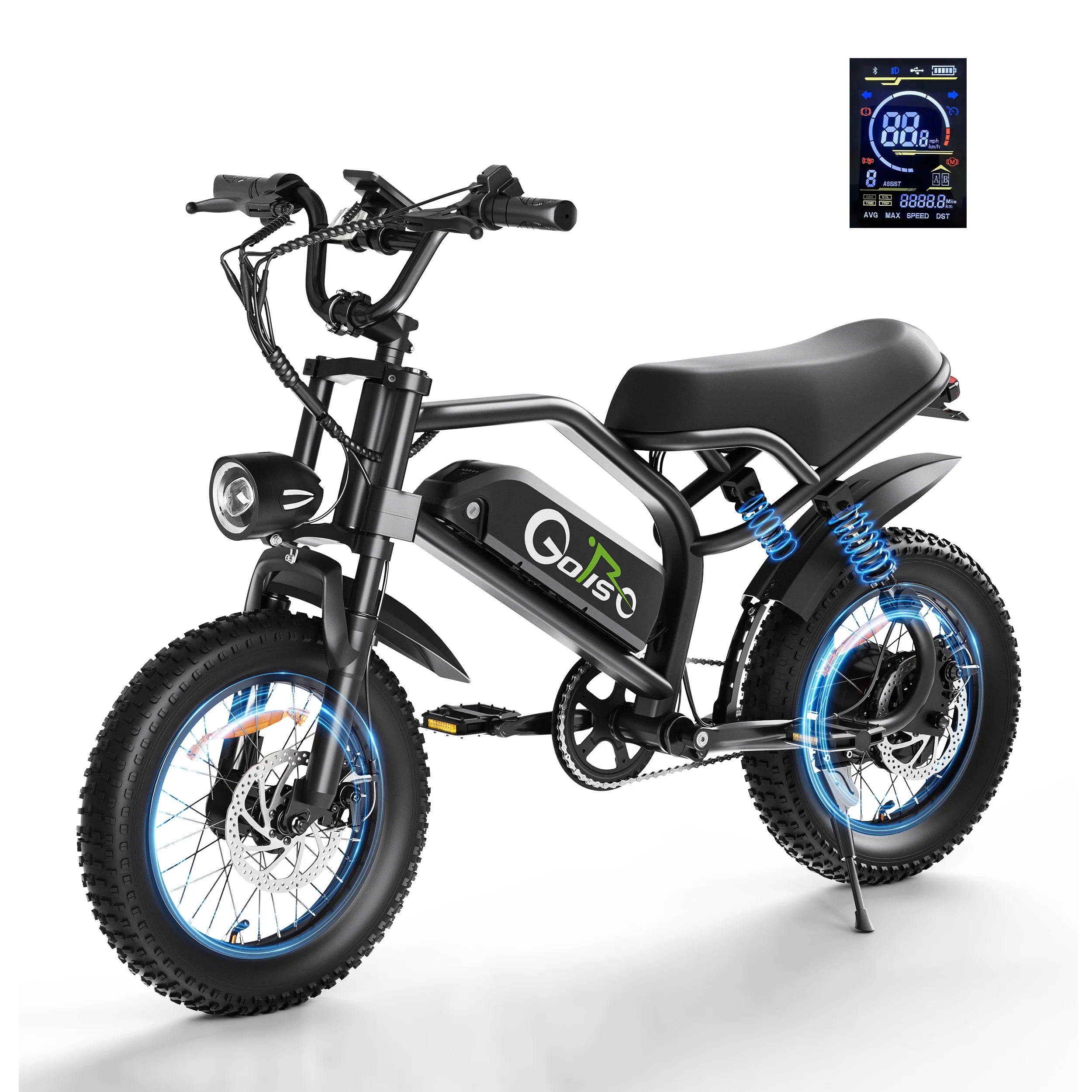 

750W Electric Dirt Bike for Adults & Teens – 16" x3.0 Fat Tire Electric Bike, 48V 15Ah Battery, 5 PAS, Electric Bicycle