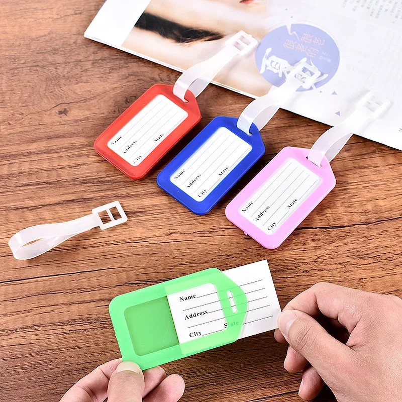 Random Color Plastic PP Luggage Tag Travel Accessories Luggage Suitcase ID Address Holder Boarding Portable Label