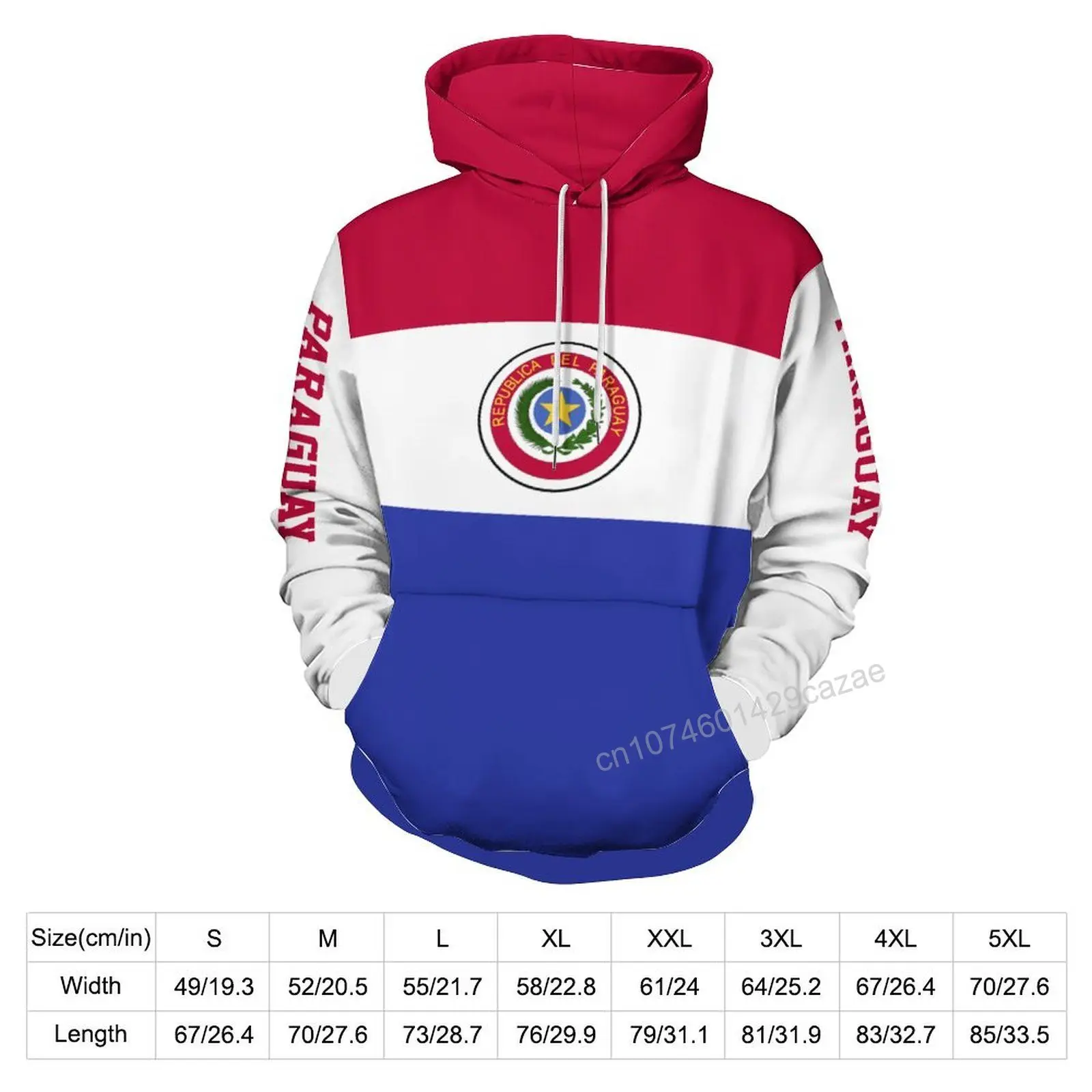 Paraguay Country Flag 3D Hoodie Polyester Cool Men Women Harajuku Sweatshirt Unisex Casual Pullover Hoodies