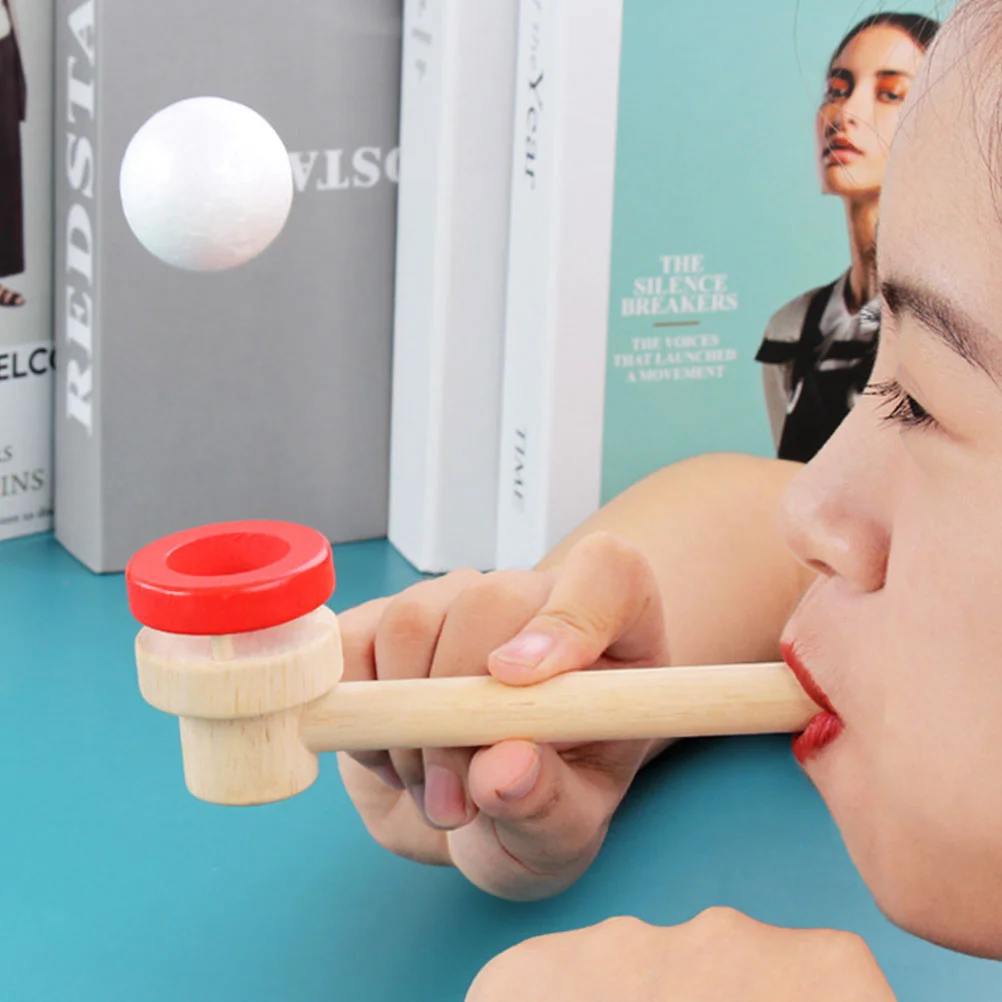 2 Pcs Floating Blow Game Ball Suspension Blowing Balls Toy Sports Parent-child Pipe Toys