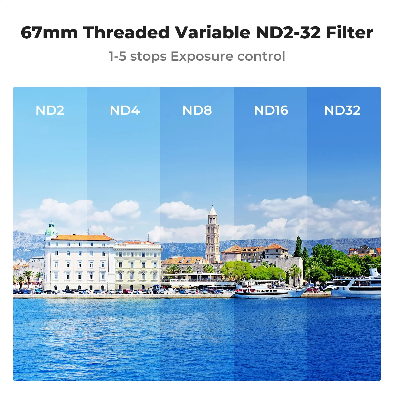 K&F CONCEPT 6.7" Magnetic Lens Filter Adapter 67mm CPL Polarizer Filter or Variable ND2-32 Filter for iPhone 16 15 Pro Max PLUS