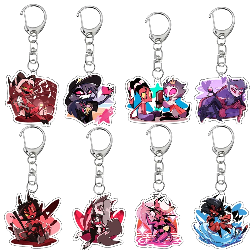 Llavero Acrílico de Anime Helluva Boss Millie Loona Blitzo Stolas de 5cm, Accesorios Lindos para Mochila, Encanto Hecho a Mano