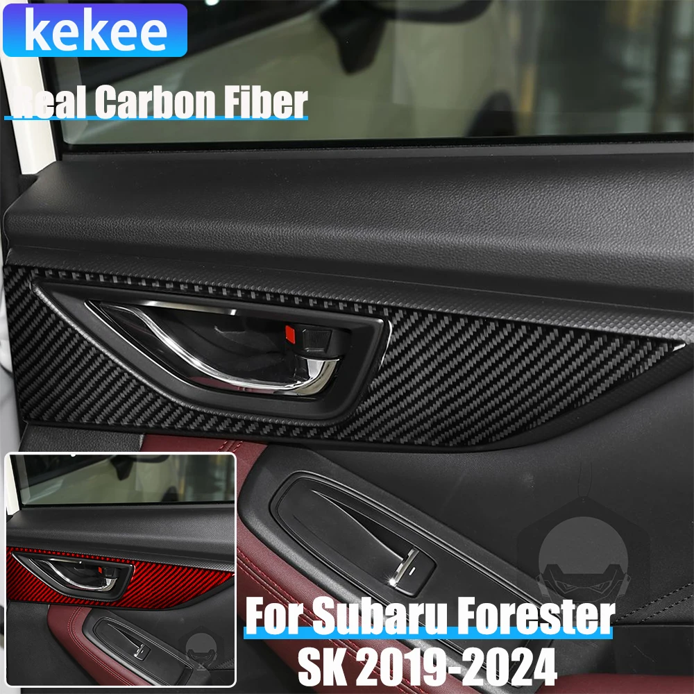 

Автомобильные аксессуары из настоящего углеродного волокна, накладка на ручку задней двери, мягкая наклейка для Subaru Forester SK 2019 2020 2021 2022 2023 2024
