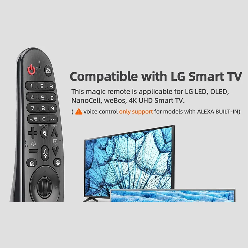 Remote Control for LG TV Magic Voice Remote Control Good Compatibility Models Durable Video Hotkeys for MR19BA MR650A MR18BA