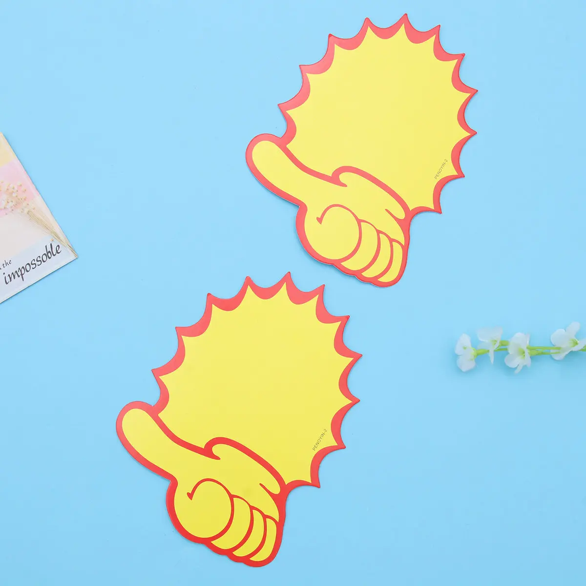 100Pcs Thumb Shaped Yellow Paper Price Tags for Goods Craft Made Non Stick Label Signs Ideal for Jewelry Watch Earrings Bracelet