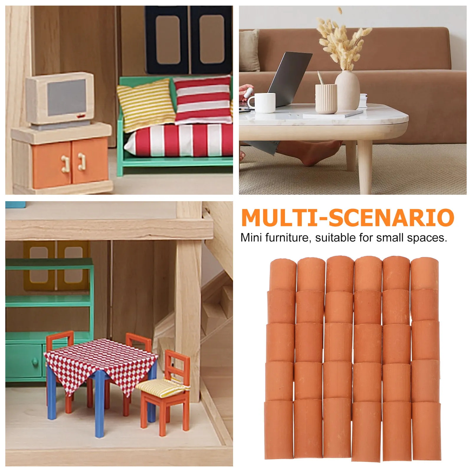 30Pcs Miniature Roof Tiles High Simulation DIY Craft Supply for Building Small House Landscape Accessory Miniature view 5