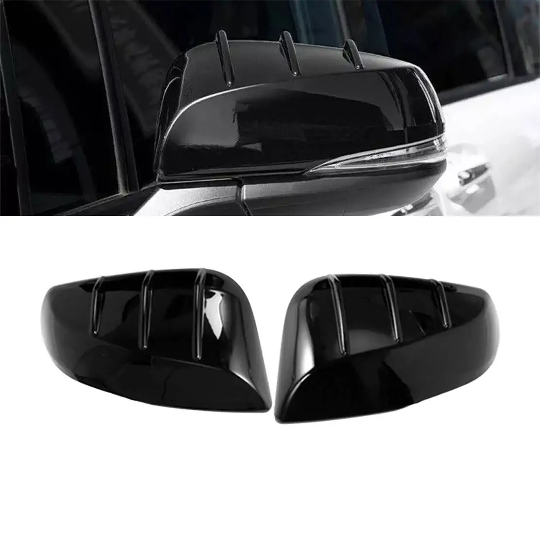 

1 Pair Left & Right Side Rear-view Mirror Covers Trims Fit for Toyota Sienna 2021 2022 Black ABS