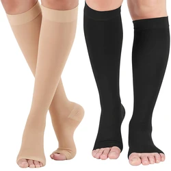 1Pair Plus Size S-7XL Running Athletics Compression Sleeves Leg Calf Men 30-40mmHg Toeless Stockings Varicose Veins Sock