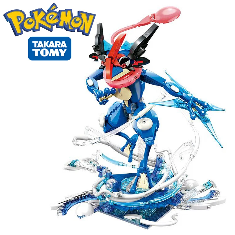 New Classic Anime Pokemon Center House Pikachu Greninja Mewtwo Charizard Venusaur Building Blocks Bricks Sets Model DIY Toy Gift