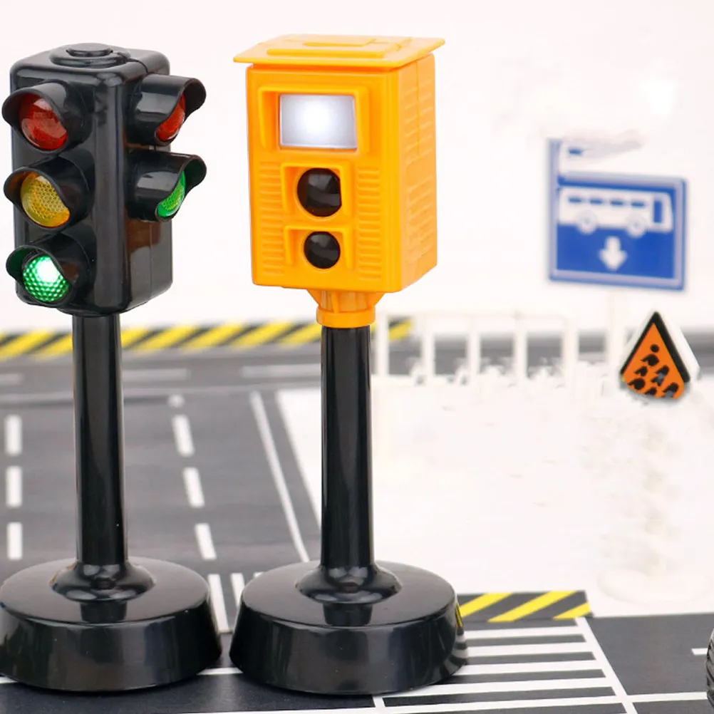 

2Pcs Red Green Light Educational Traffic Signal Set for Home Decoration Party Traffic Theme Room Decor Kids Learning Road Safety