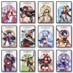 Genshin Impact Pop Anime Game Personages Posters Print Canvas Afdrukken Muur Kunst Foto Voor Woonkamer Slaapkamer Decor Fan Cadeau