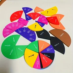 Connecting Fraction Circles Unit Fraction Manipulatives Rainbow Circle Math Fraction Games Montessori Math Toy for Children Kids